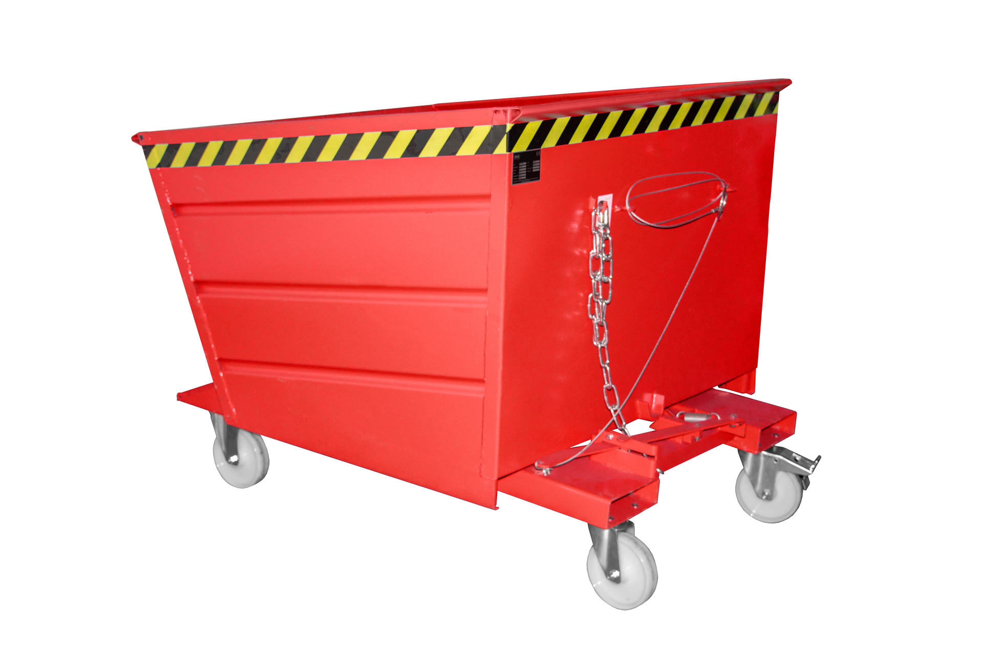 Kippbehälter Typ VD RAL 3000 Feuerrot mit Rollen (Zubehör)- Stapler Anbaugerät